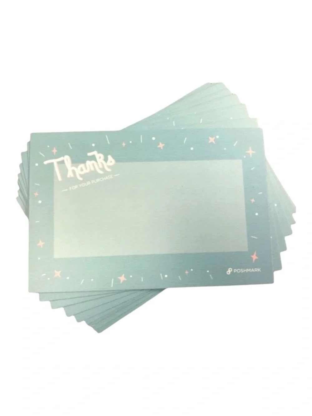 new Poshmark ★ Set 25 Thank You Cards ★ Baby Blue ★ 4” x 6” ★ Limited Edition ★